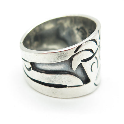 925 Sterling Silver Vintage MLV Mexico Tragedy & Comedy Masks Ring Size 7.25