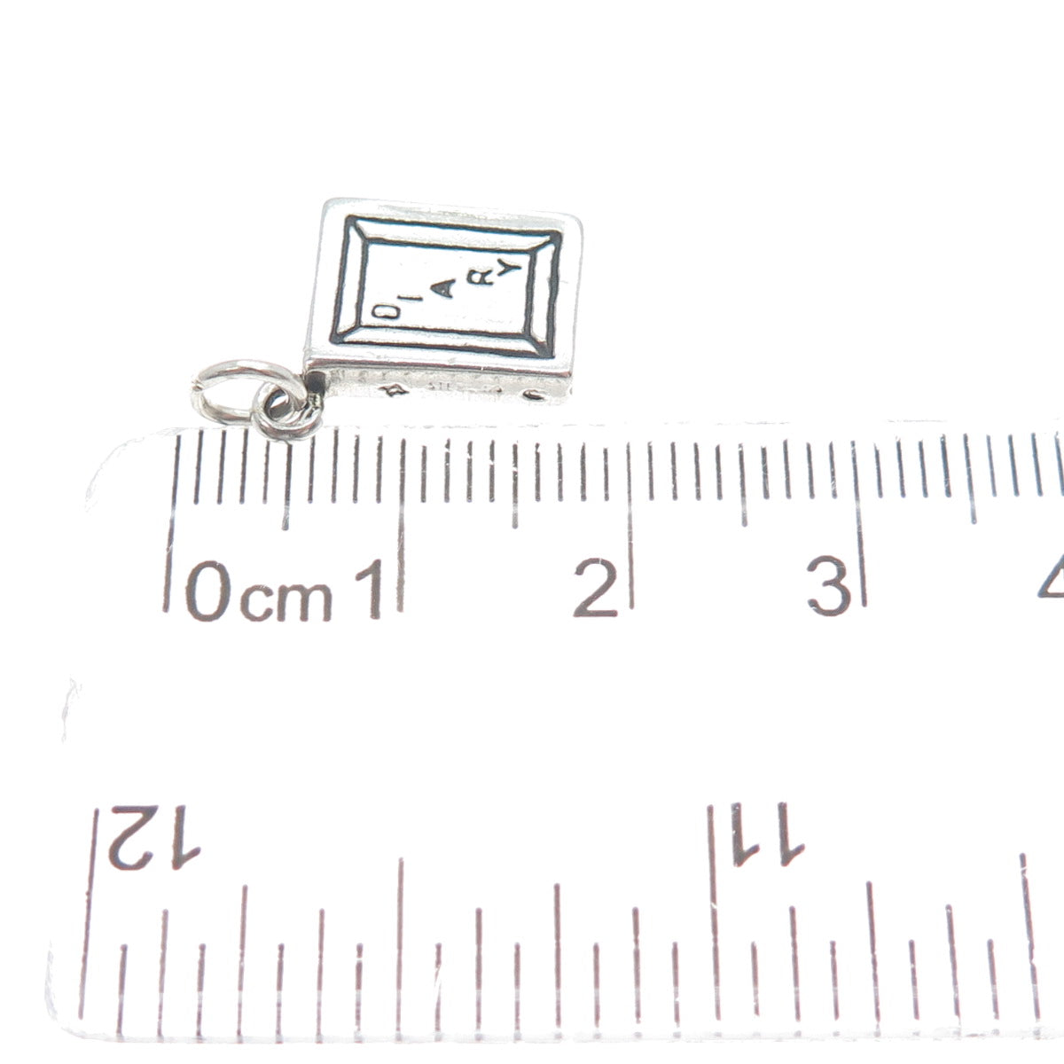 SUNWEST 925 Sterling Silver Vintage Diary Minimalist Charm Pendant