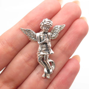 925 Sterling Silver Vintage Cherub Angel Slide Pendant