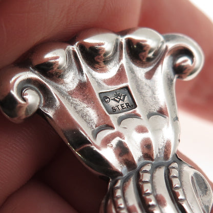 Wallace 925 Sterling Silver Vintage Romance of the Sea Oxidized Charm Pendant