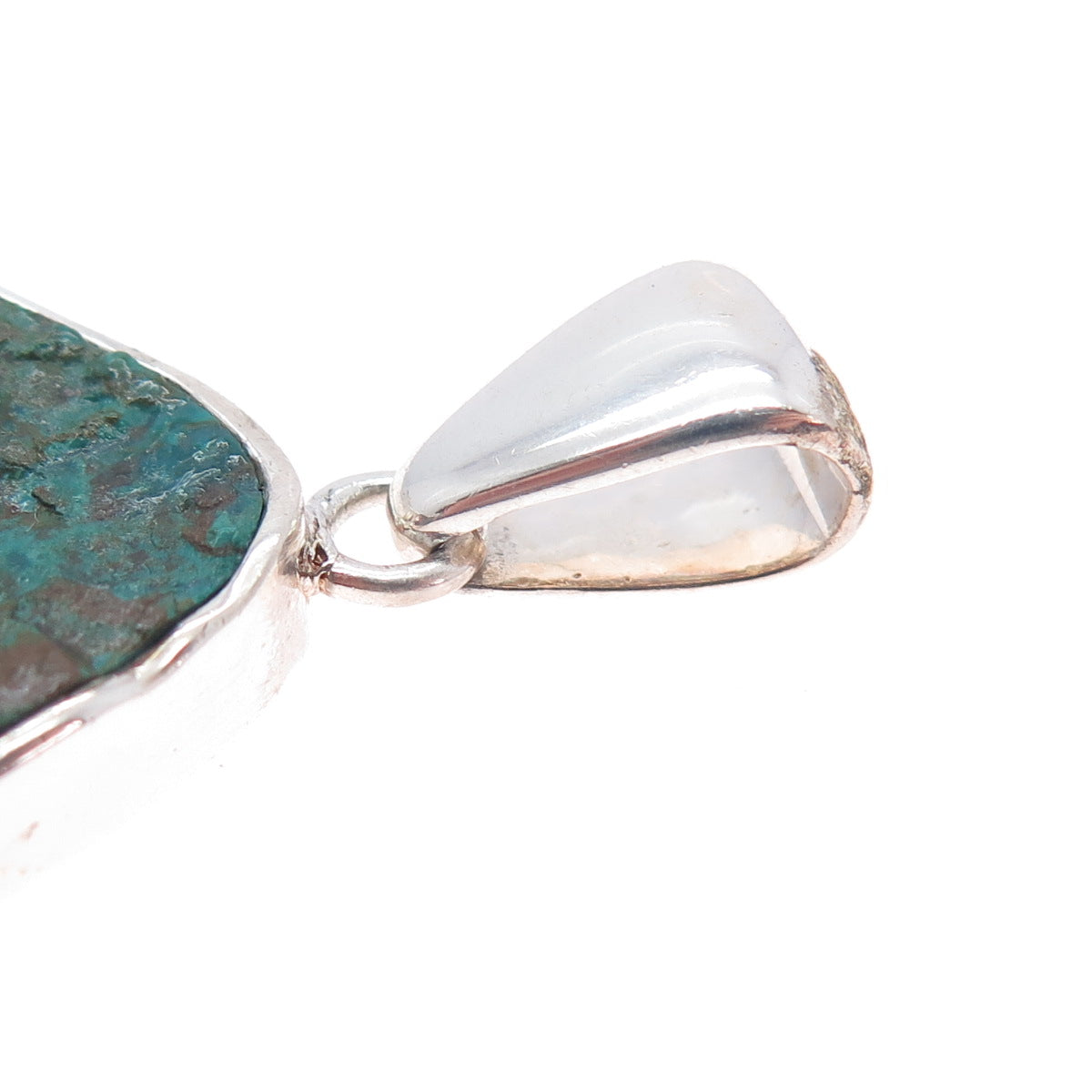 925 Sterling Silver Vintage Real Royston Turquoise Lizard Pendant