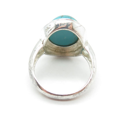 925 Sterling Silver Vintage Real Lone Mountain Turquoise Ring Size 8