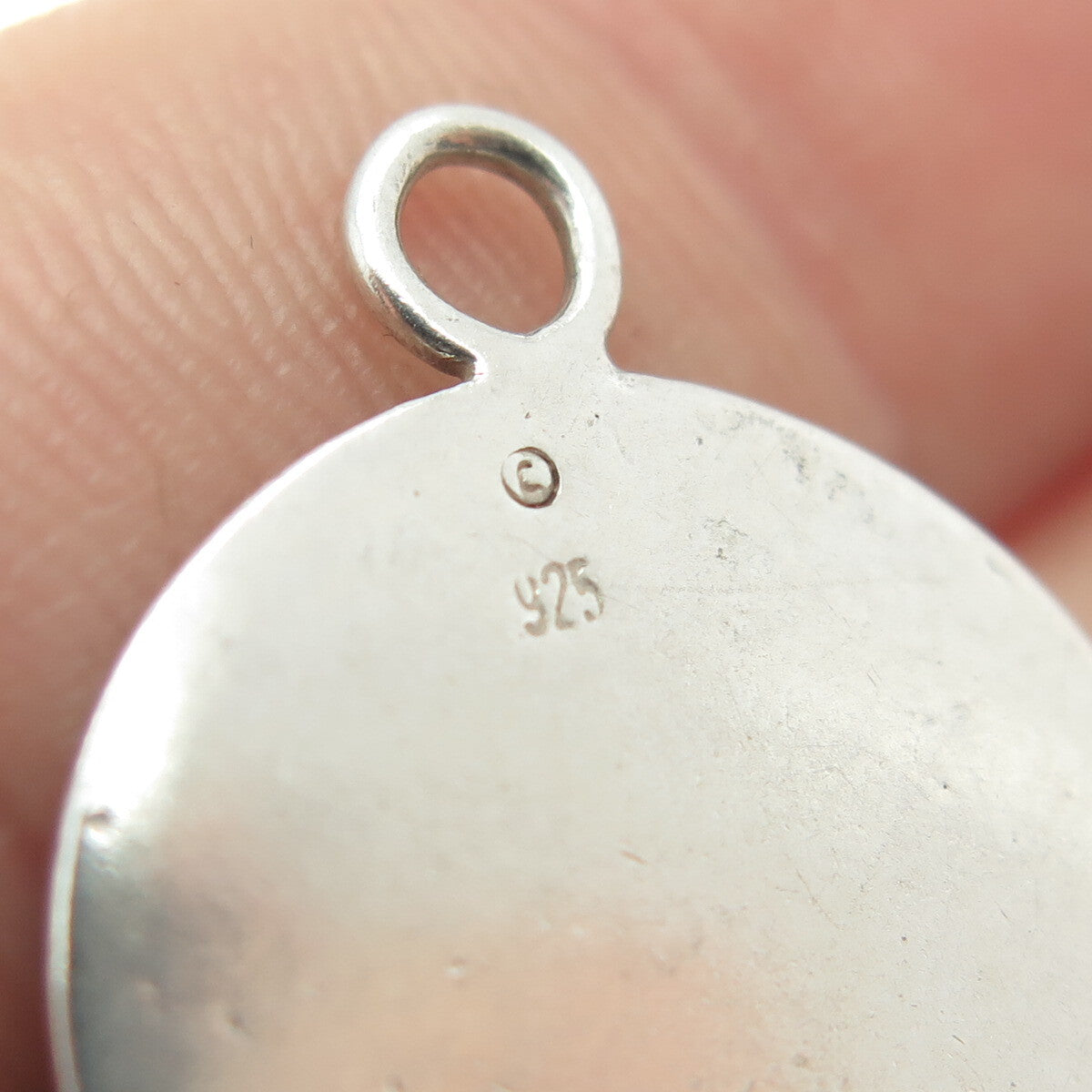 925 Sterling Silver Vintage Enamel Sunrise Minimalist Charm Pendant