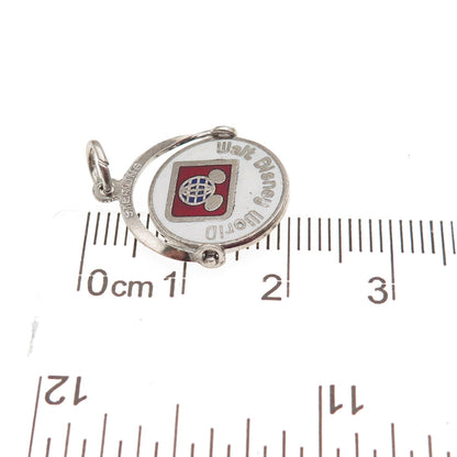 Disney 925 Sterling Silver Vintage Enamel Walt Disney World Mini Charm Pendant