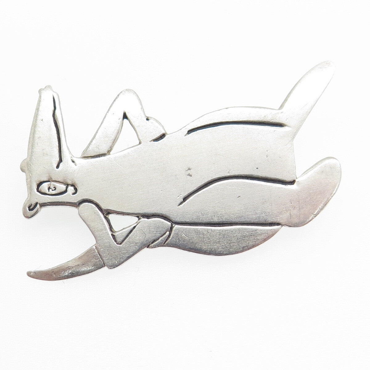 R&I PATTON 925 Sterling Silver Vintage Kangaroo Pin Pendant