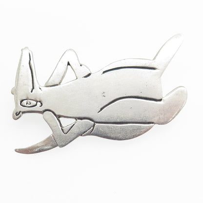 R&I PATTON 925 Sterling Silver Vintage Kangaroo Pin Pendant