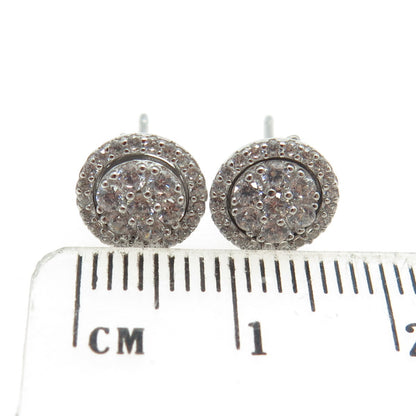 925 Sterling Silver Round-Cut C Z Interchangeable Stud Earrings