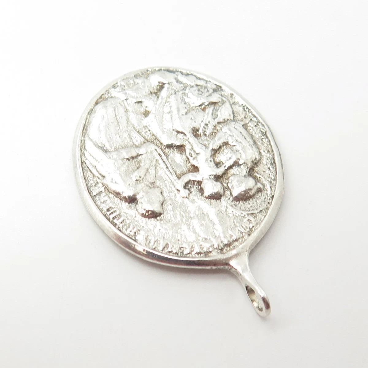925 Sterling Silver Vintage Religious Theme Pendant