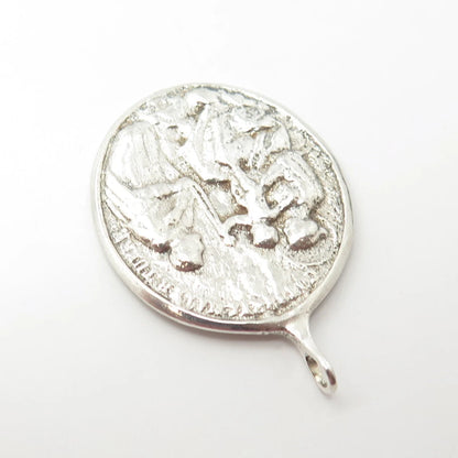 925 Sterling Silver Vintage Religious Theme Pendant