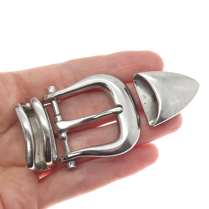 ALEXANDER'S BELTS & BUCKLES Sterling Vintage 1996 SET of Belt Buckle Loop Tip