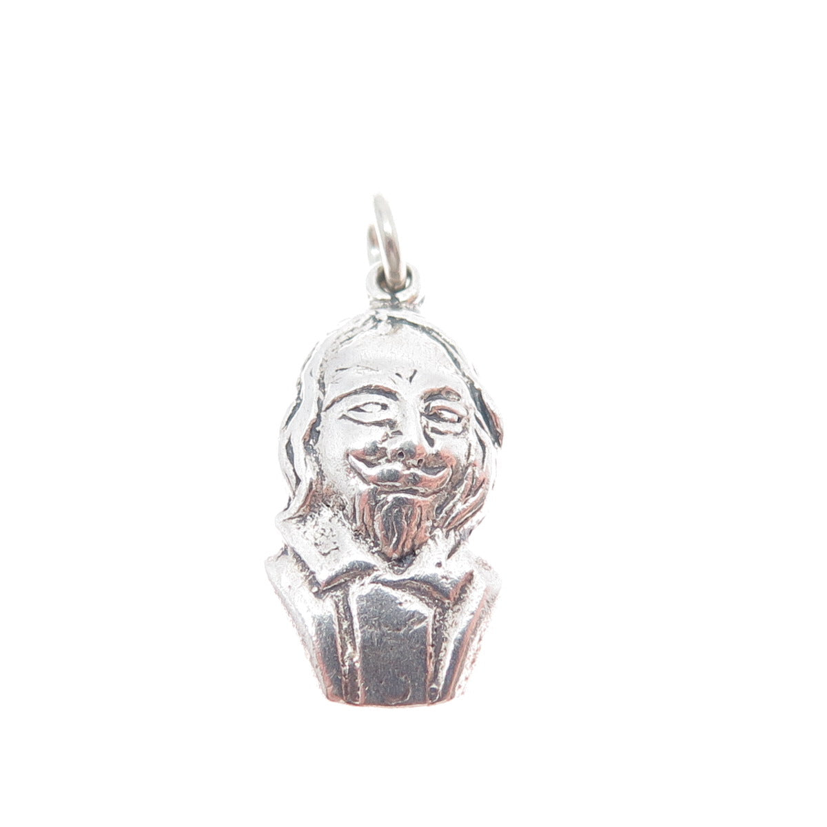 925 Sterling Silver Vintage William Shakespeare Minimalist Charm Pendant