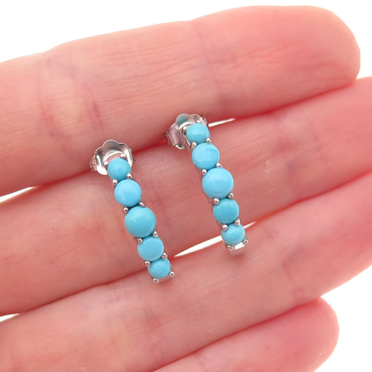 925 Sterling Silver Real Sleeping Beauty Turquoise Earrings