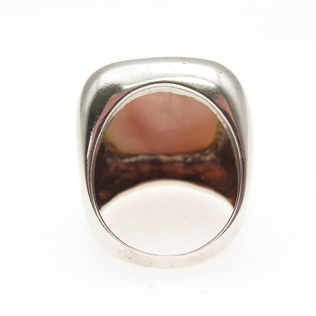 M.R.F. Resources 925 Sterling Silver Vintage Real MOP Modernist Ring Size 7