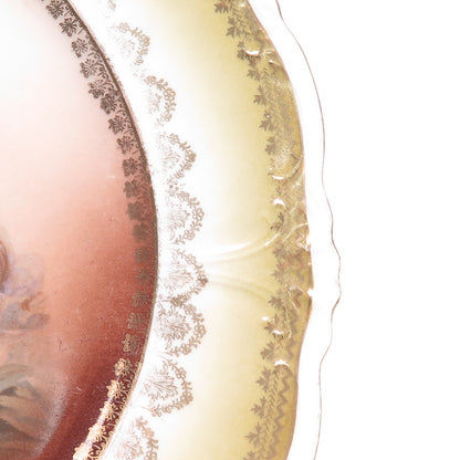 CARLSBAD China Antique Austria Portrait Hand Painted Porcelain Cabinet Plate