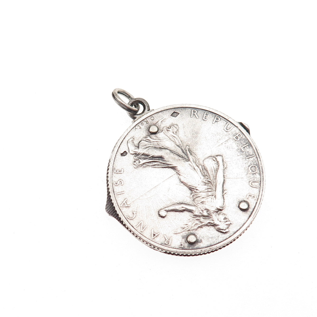 Eloi Pernet 835 Silver Antique 1918 France 2 Francs Coin Pocket Knife Pendant