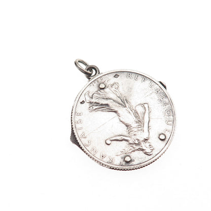 Eloi Pernet 835 Silver Antique 1918 France 2 Francs Coin Pocket Knife Pendant