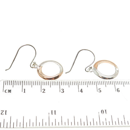 925 Sterling Silver 2-Tone Circle of Life Dangling Earrings