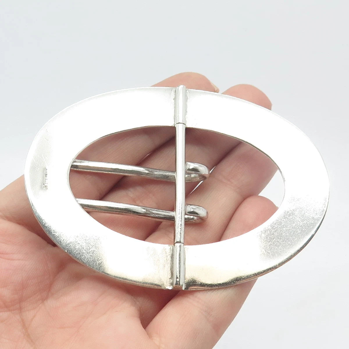 925 Sterling Silver Vintage Belt Buckle Pin Brooch