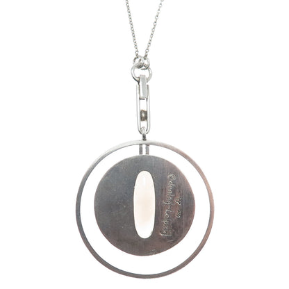 DENING-LEIPZIG 900 Silver Vintage Smoky Quartz Modernist Chain Necklace 16-18"