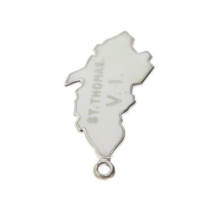 925 Sterling Silver Vintage Mexico Enamel Saint Thomas, Virgin Islands Pendant