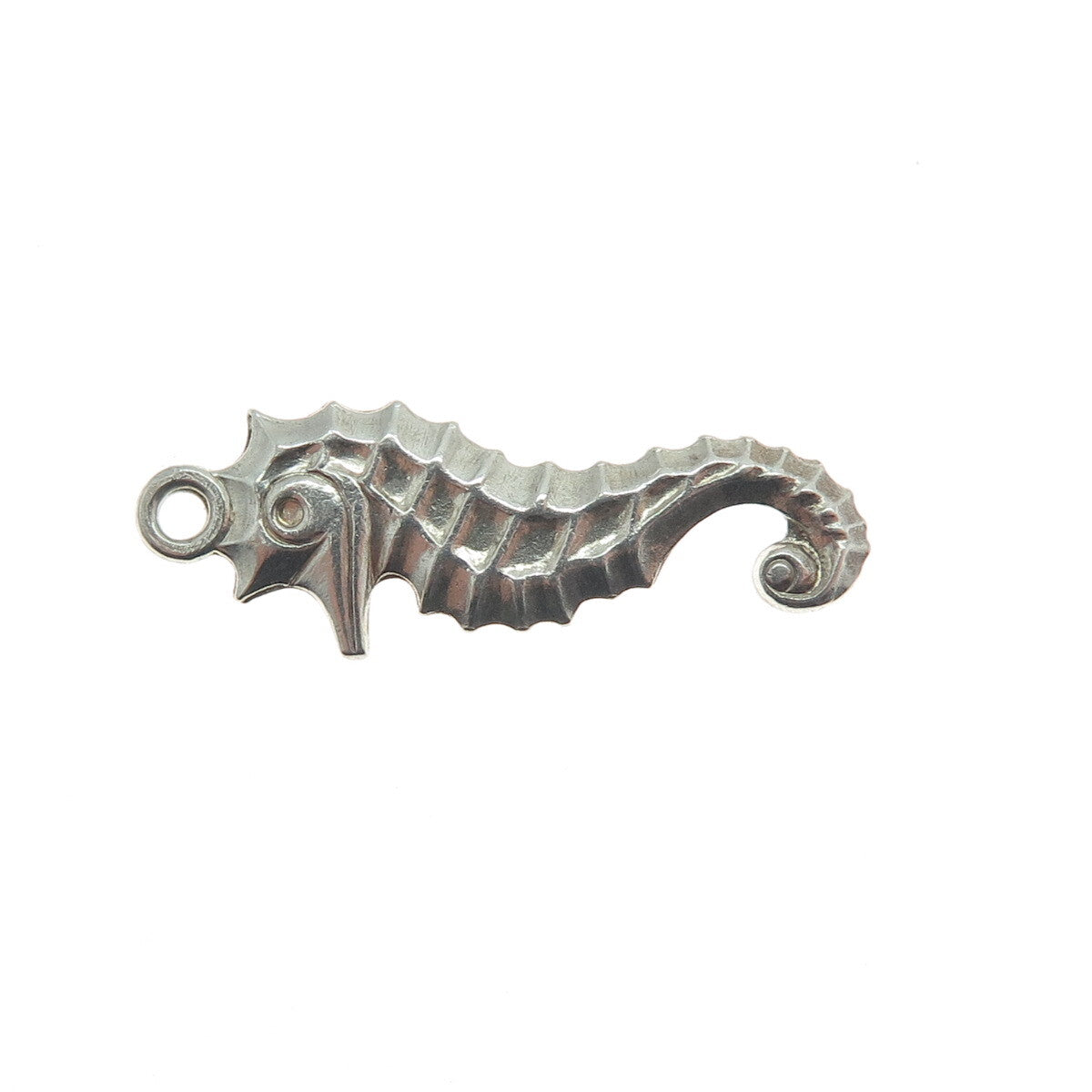 925 Sterling Silver Antique Art Deco Seahorse Minimalist Charm Pendant