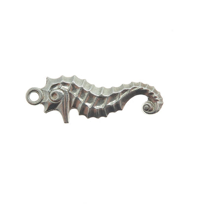 925 Sterling Silver Antique Art Deco Seahorse Minimalist Charm Pendant