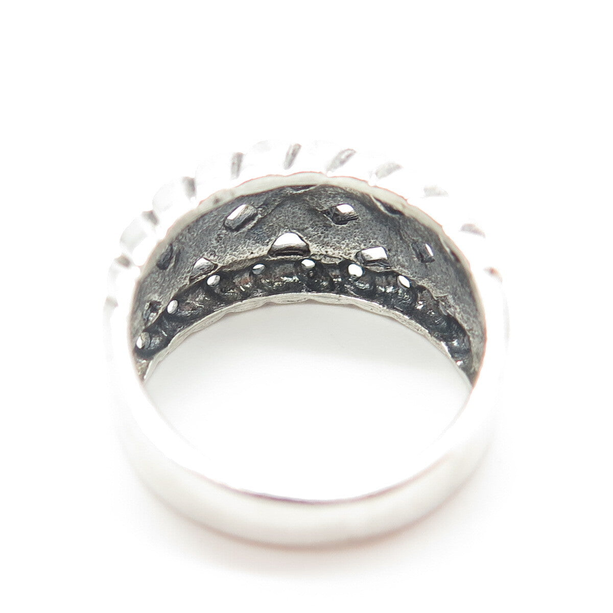 925 Sterling Silver Vintage Wicker Ring Size 6.75