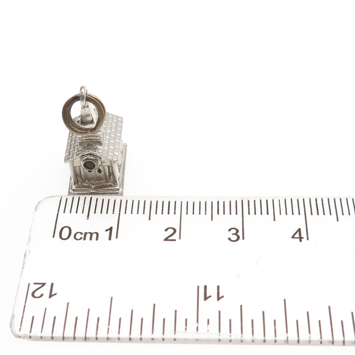 WELLS 925 Sterling Silver Vintage Stanhope Old Church 3D Mini Charm Pendant