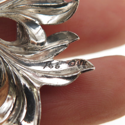 FORSTNER 925 Sterling Silver Antique Art Deco Floral Pin Brooch