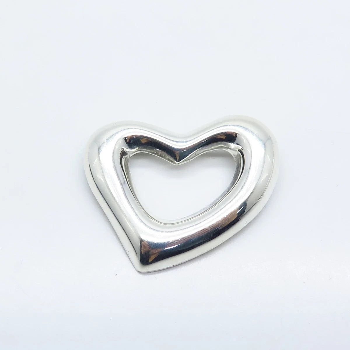 925 Sterling Silver Vintage Mexico Open Heart Pin Brooch