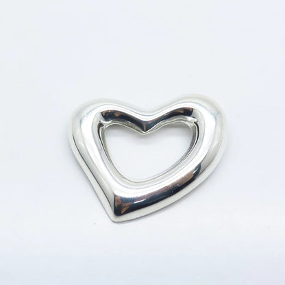 925 Sterling Silver Vintage Mexico Open Heart Pin Brooch