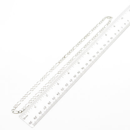 925 Sterling Silver Vintage Italy Figaro Chain Necklace 20"