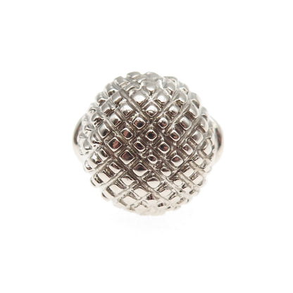 925 Sterling Silver Vintage Modernist Dome Ring Size 6