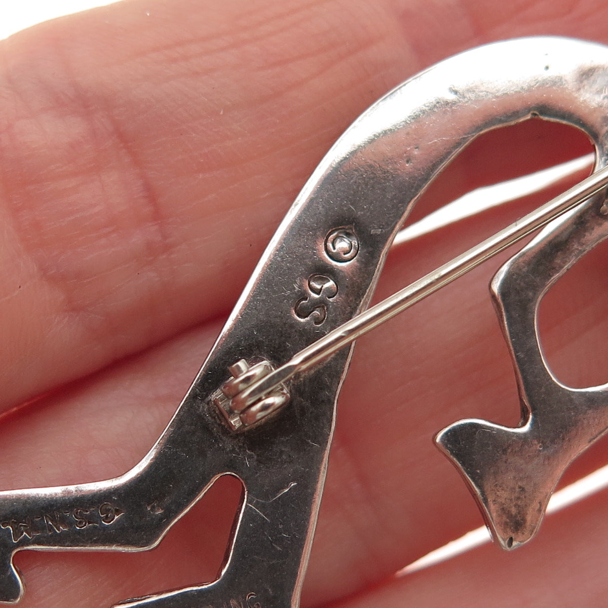Glenn & Irene Sandoval Navajo Old Pawn 925 Sterling Vintage Kokopelli Pin Brooch