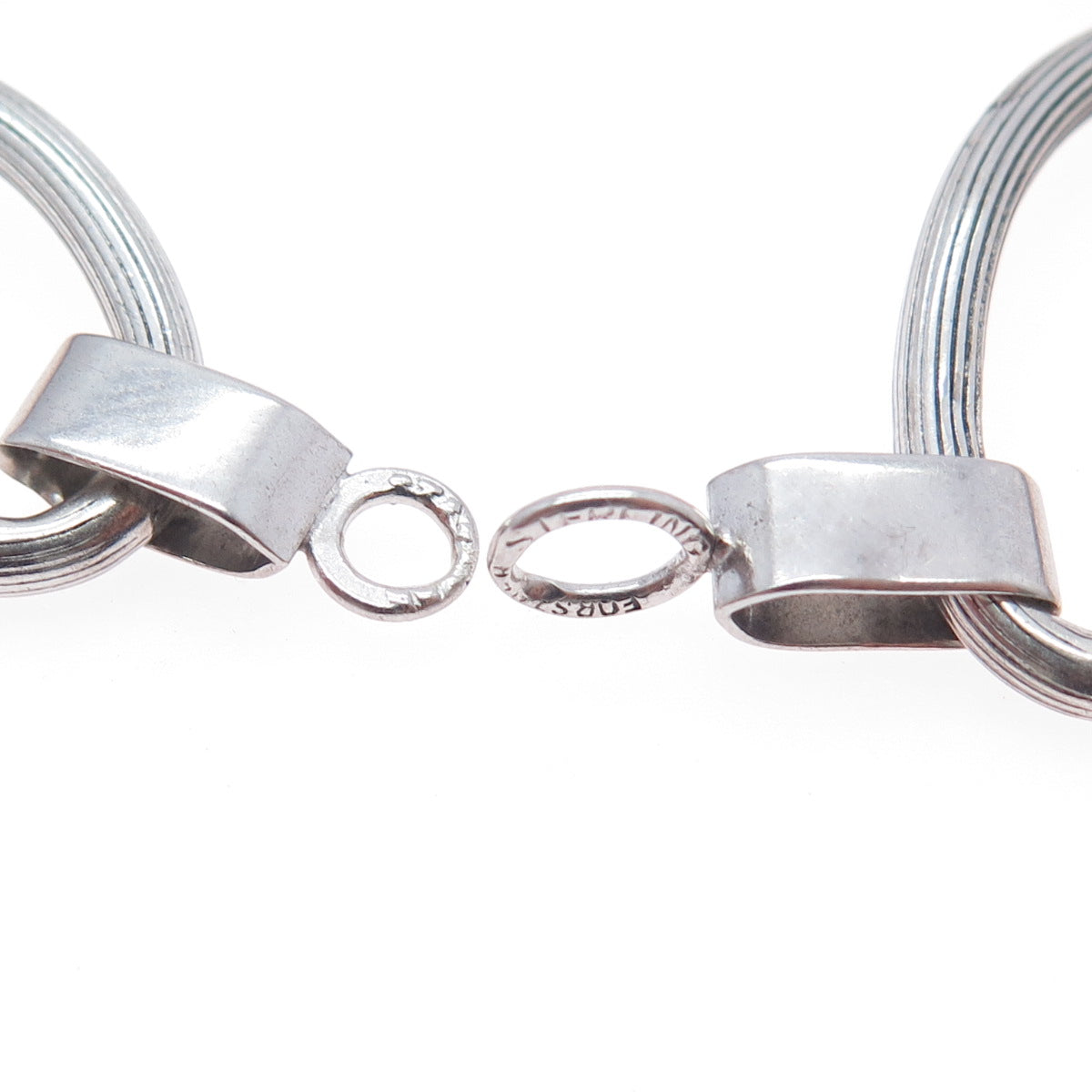 FORSTNER Sterling Silver Antique Art Deco Oval Link Bracelet 7" (missing lock)
