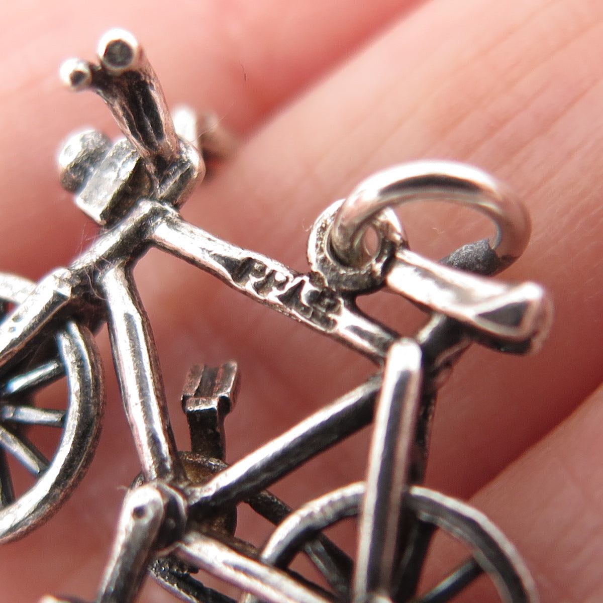 PAYTON PEPPER & SONS Sterling Vintage 1961 Birmingham Bicycle Minimalist Pendant