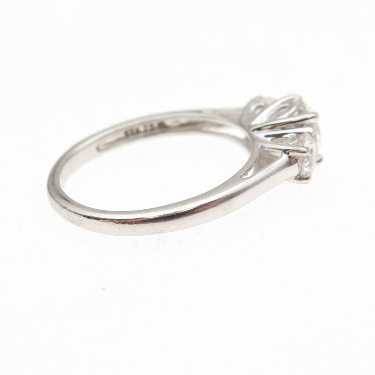 925 Sterling Silver Round-Cut C Z Engagement Ring Size 7.25