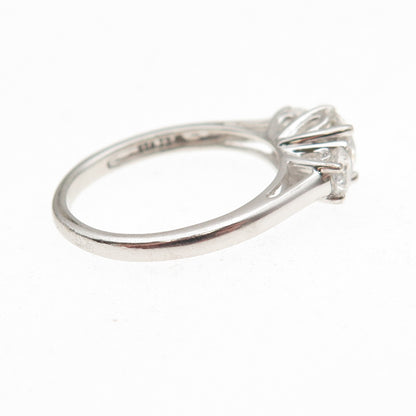 925 Sterling Silver Round-Cut C Z Engagement Ring Size 7.25