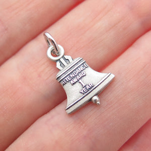LGB BALFOUR Sterling Vintage Bell Telephone 1 Year Attendance Award Mini Pendant