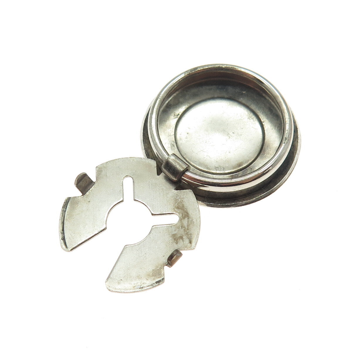 Old Pawn Hopi Sterling Silver Vintage Southwestern Concho Tribal Clip Button