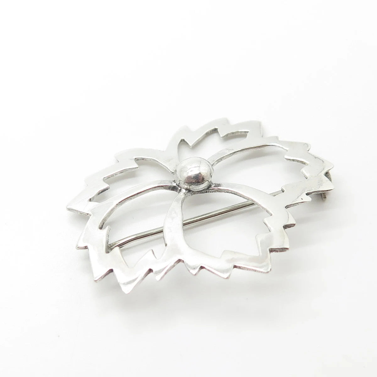 925 Sterling Silver Vintage Leaf Pin Brooch