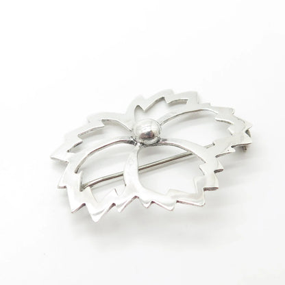 925 Sterling Silver Vintage Leaf Pin Brooch