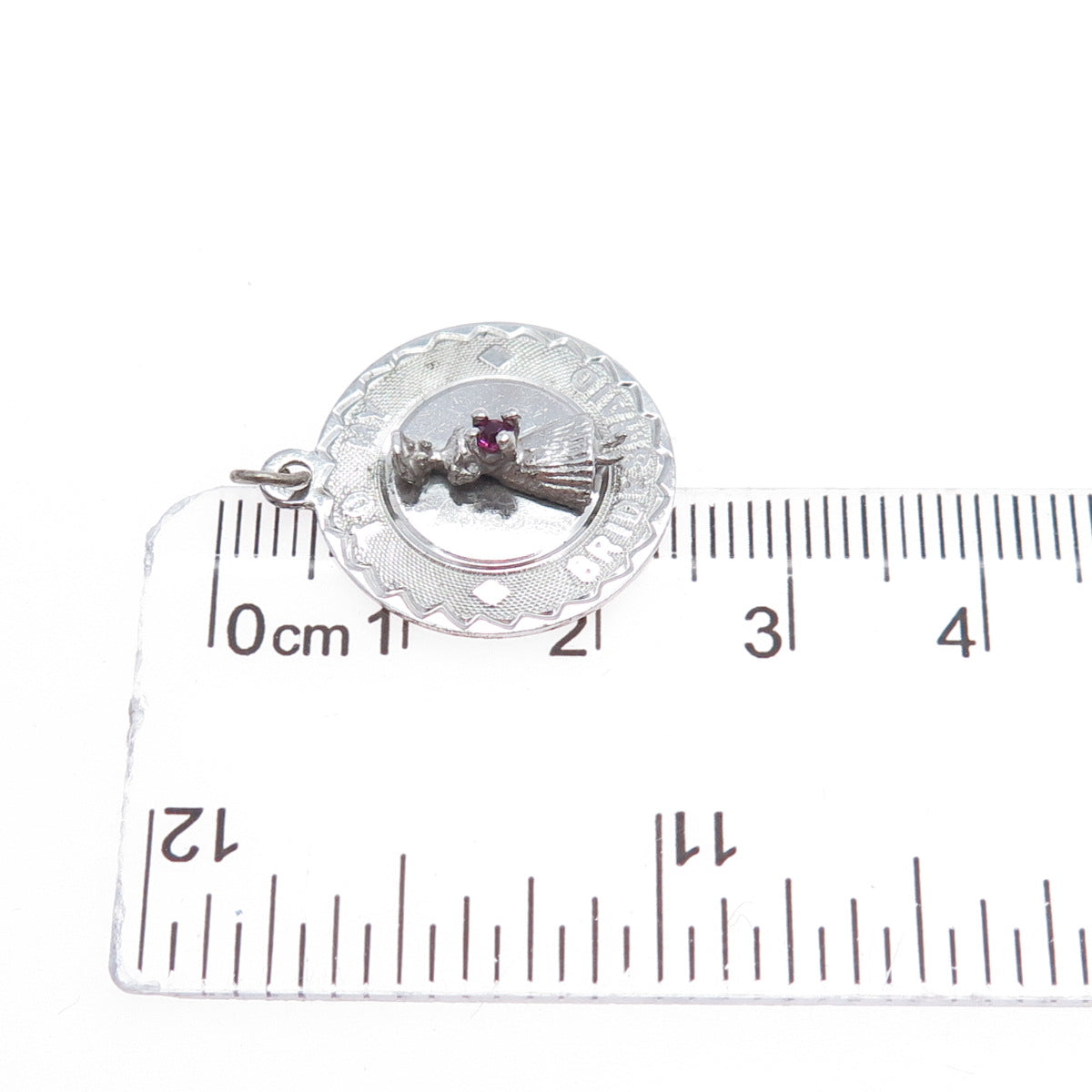 925 Sterling Silver Vintage Real Rhodolite To My Bridesmaid Mini Charm Pendant