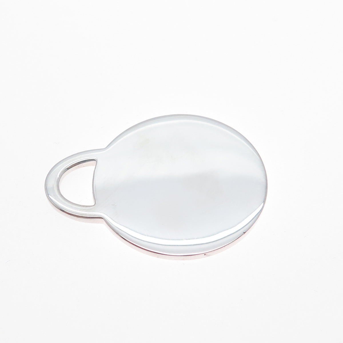 TIFFANY & CO. 925 Sterling Silver Vintage 2001 Round Tag Charm Pendant