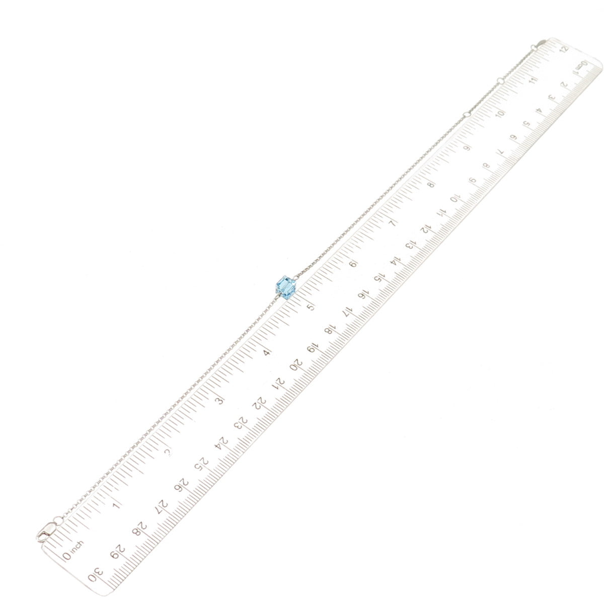 925 Sterling Silver Blue Crystal Rolo Link Anklet / Bracelet 9.25-11.25"