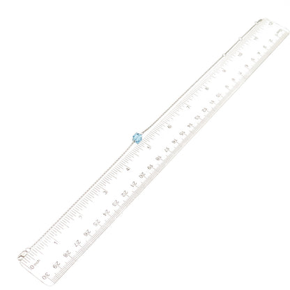 925 Sterling Silver Blue Crystal Rolo Link Anklet / Bracelet 9.25-11.25"