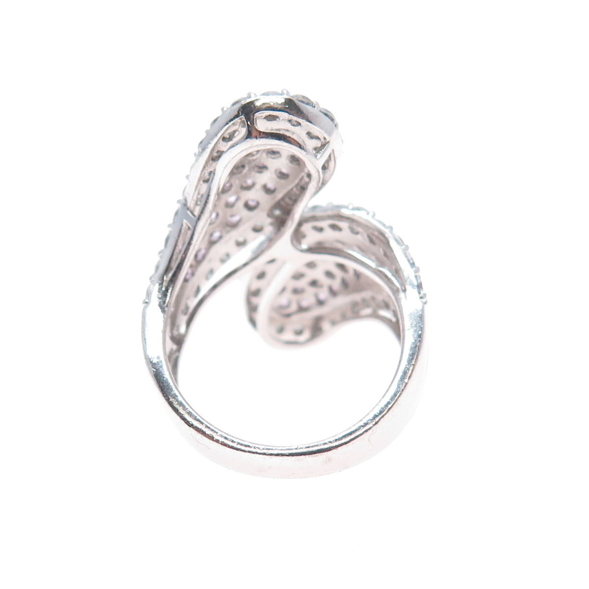 CLYDE DUNEIER 925 Sterling Silver Real Lavender & White Sapphire Ring Size 7.25