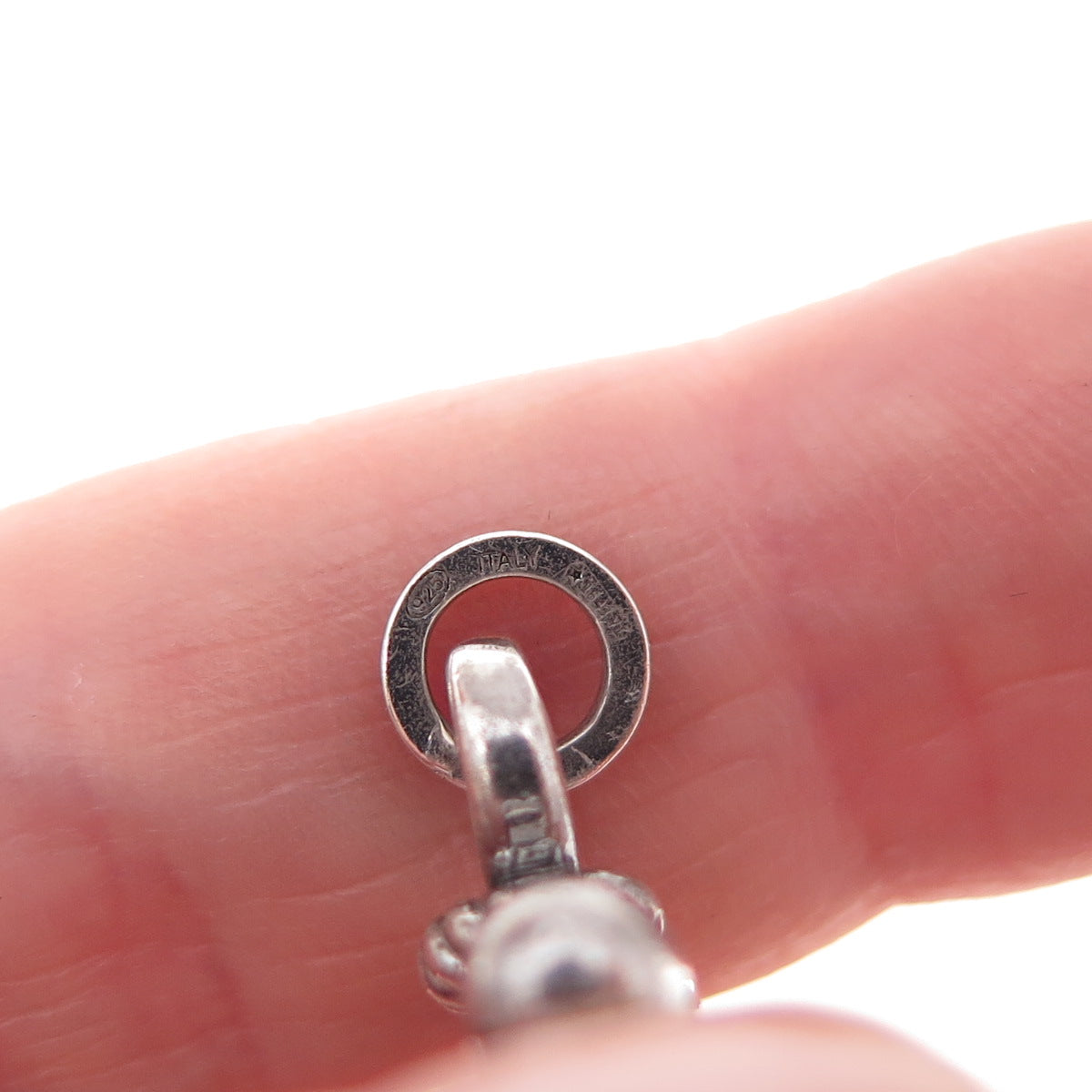 925 Sterling Silver Vintage Italy Anchor Oxidized Charm Pendant