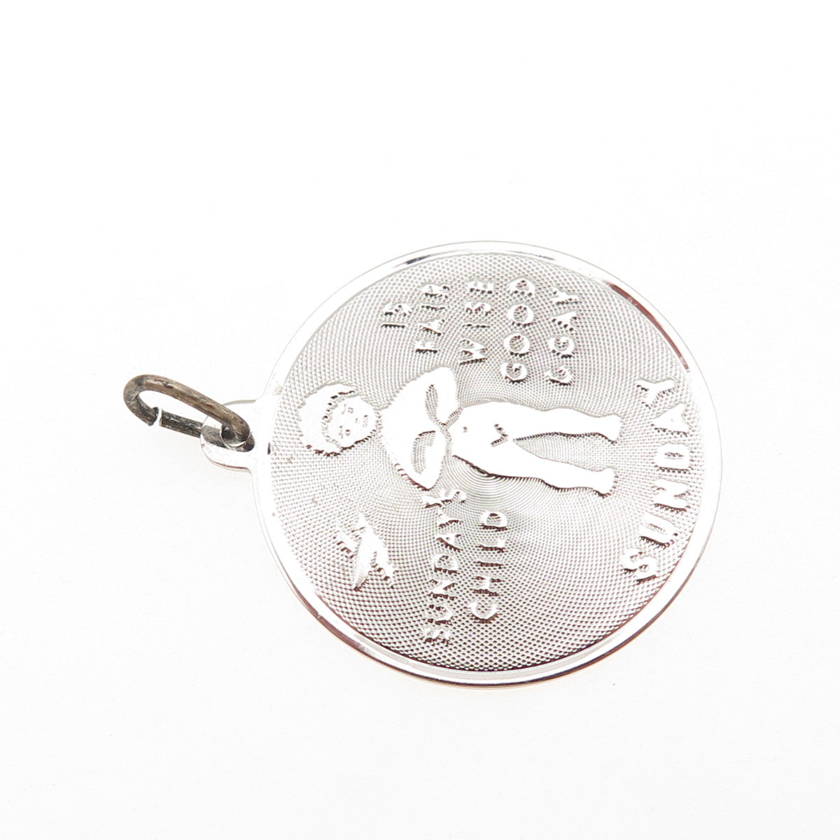 JAY POSON 925 Sterling Silver Vintage Sunday's Child Charm Pendant