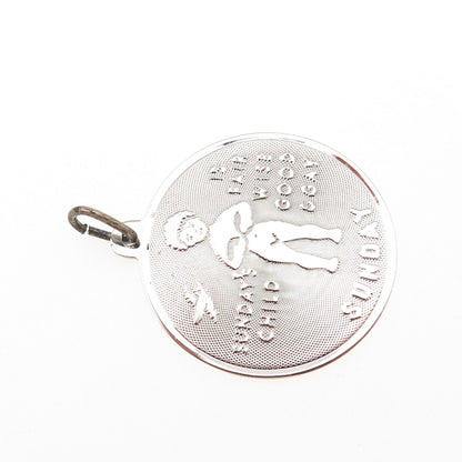 JAY POSON 925 Sterling Silver Vintage Sunday's Child Charm Pendant
